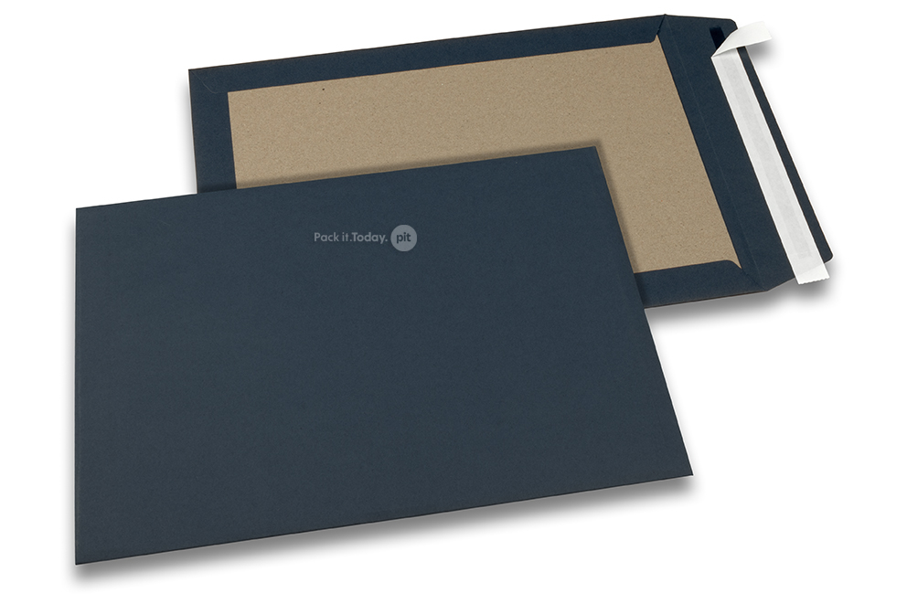Papprückwandtaschen farbig - Dunkelblau, 229 x 324 mm