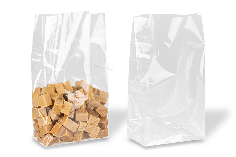 Blockbodenbeutel transparent - 140 x 260 x 80 mm, 2000 ml