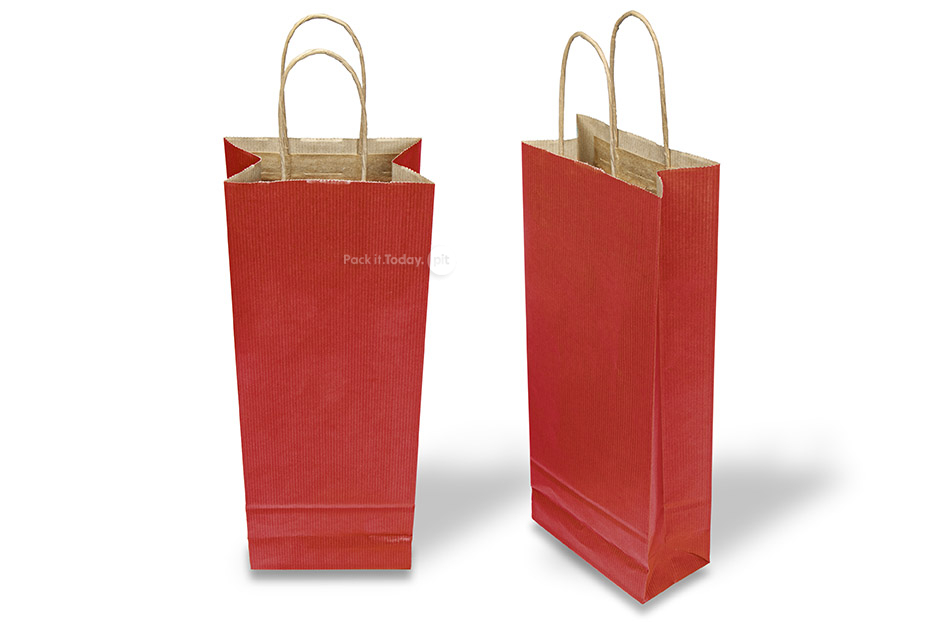 Sacs à vin en papier - rouge foncé