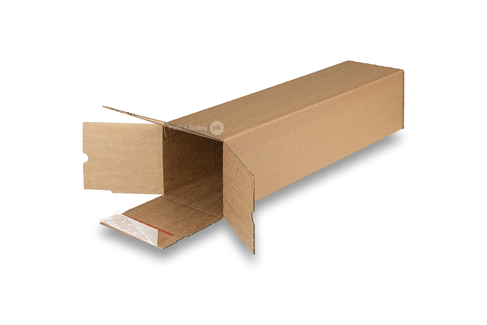 Tubes d'expédition carrés avec bande adhésive QuattroStar - 610 x 140 x 140 mm