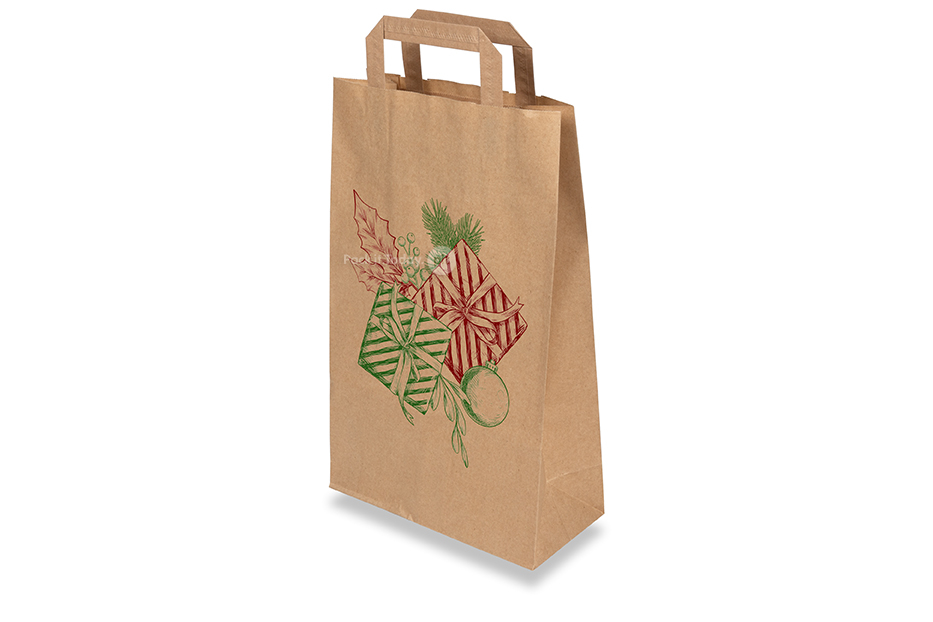 Sacs papier kraft pour Noël brun - Vintage