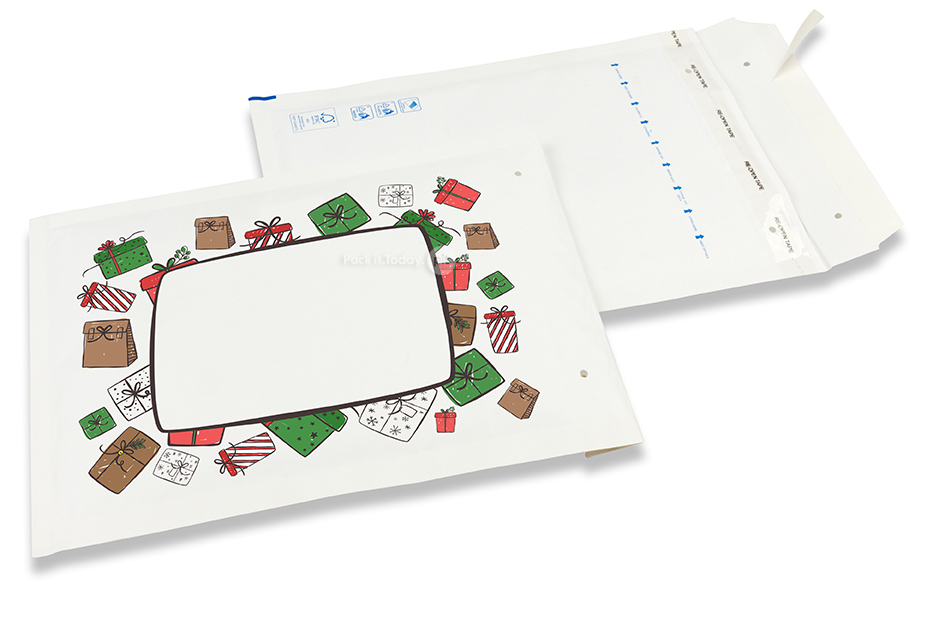 Enveloppes à bulles blanches pour Noël - Cadeaux