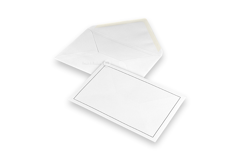 Couverts für Trauerkarten - Weiss + einige Rand, 120 x185 mm