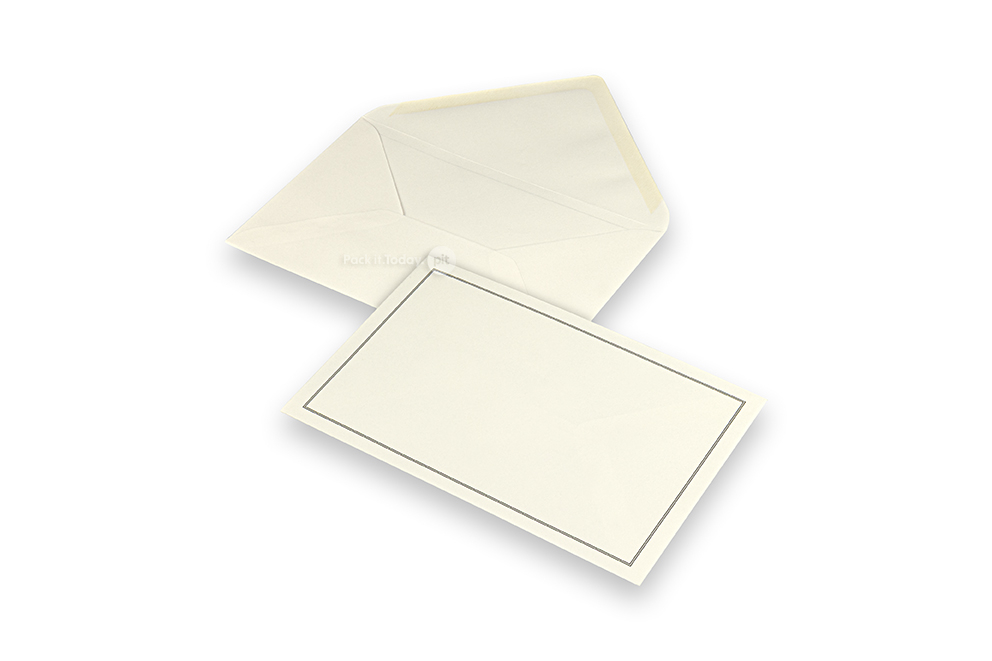 Couverts für Trauerkarten - Creme + Doppelkante, 120 x 185 mm