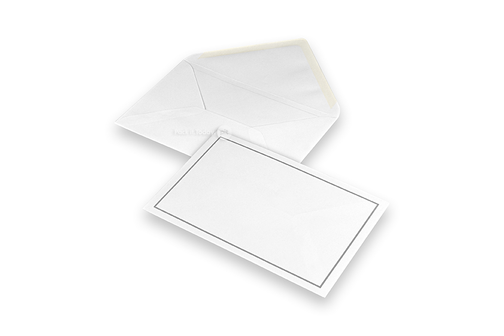 Couverts für Trauerkarten - Weiss + Doppelkante, 120 x 185 mm