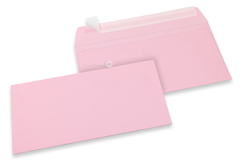 Enveloppes papier colorées - Rose clair, 110 x 220 mm