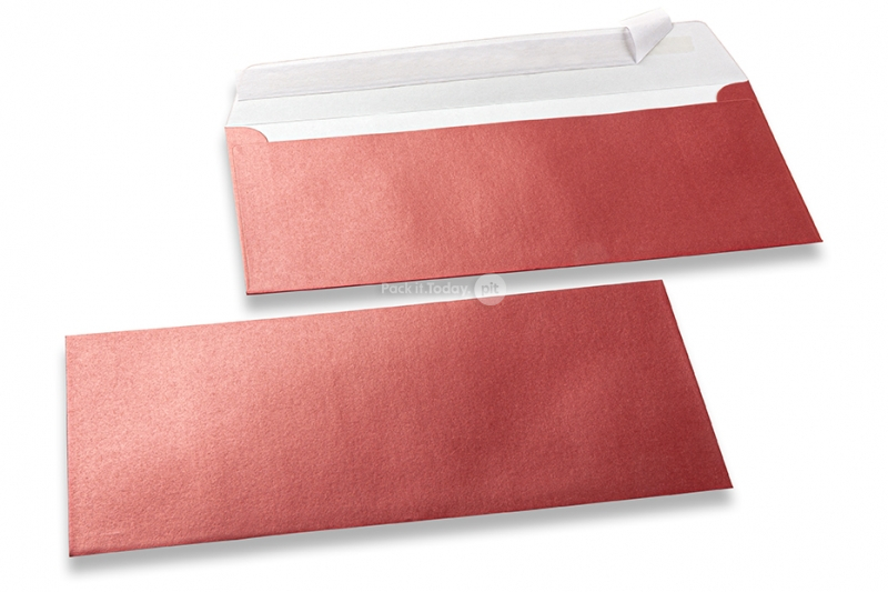 Enveloppes de couleurs nacrées - Rouge, 110 x 220 mm