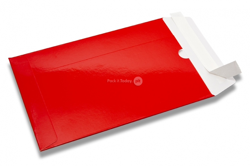 Enveloppes carton brillant - Rouge